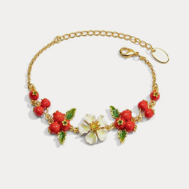 Cranberry Flowers Bracelet