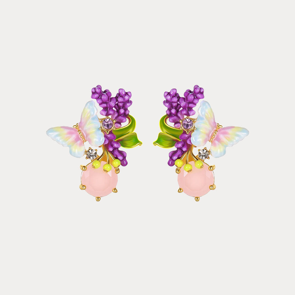 Lavender Butterfly Stud Earrings