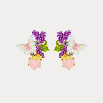 Lavender Butterfly Stud Earrings