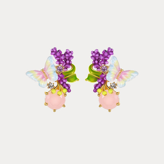 Lavender Butterfly Stud Earrings