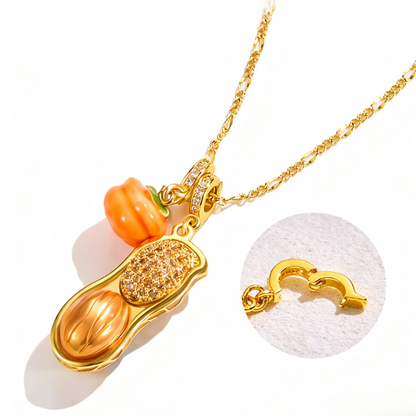 Peanut & Persimmon Pendant Necklace