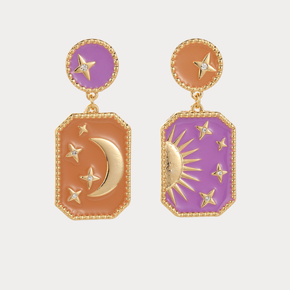 Moon Star Drop Earrings