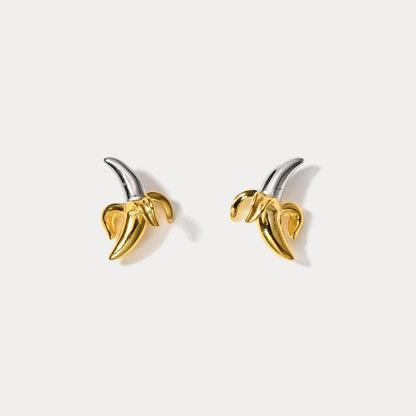 Silver Banana Earrings