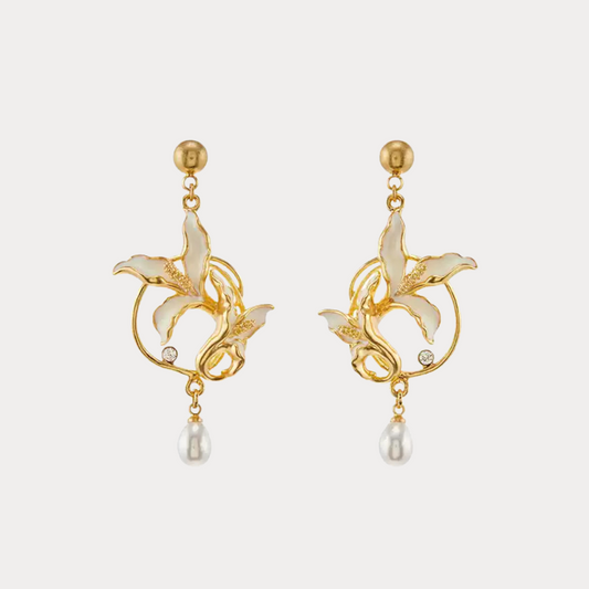 Golden Calla Lily Earrings