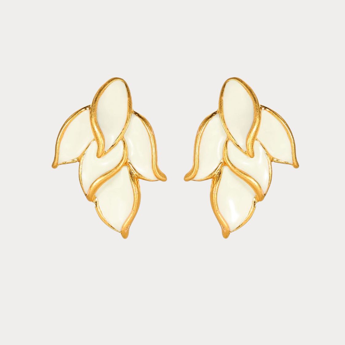 Golden Leaf Stud Earrings