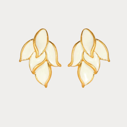 Golden Leaf Stud Earrings