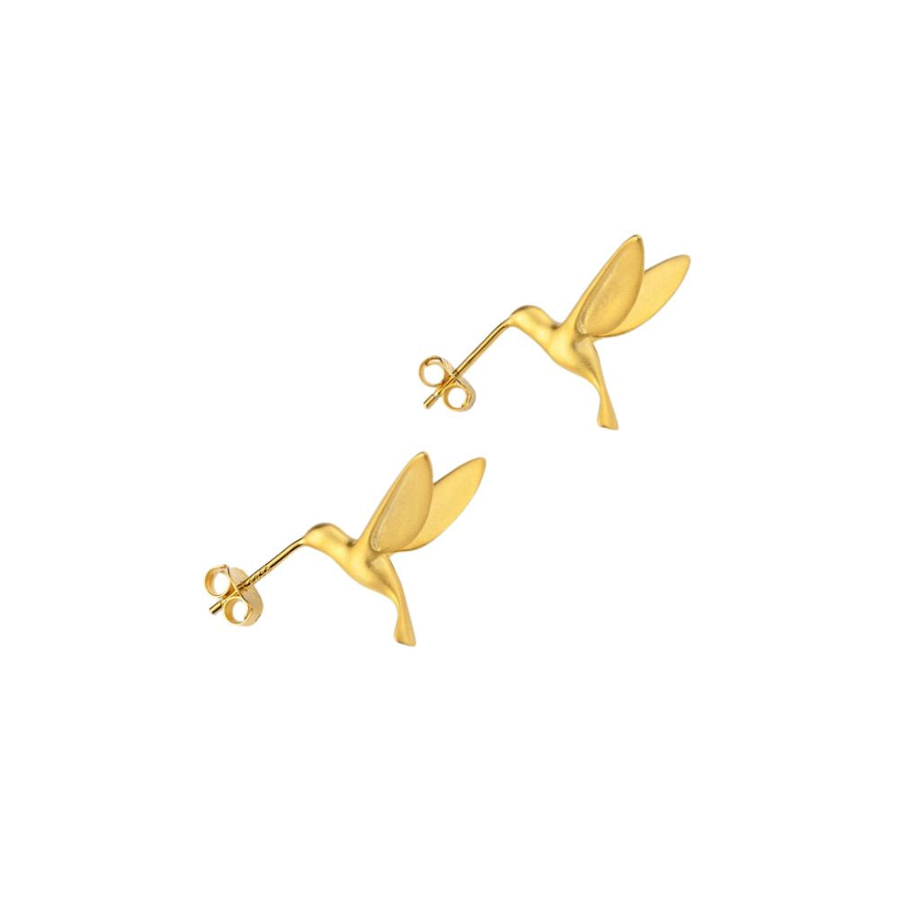 Gold Hummingbird Earrings