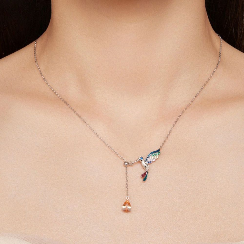 Silver Hummingbird Necklace