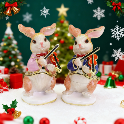 Violin Rabbit Trinket Box