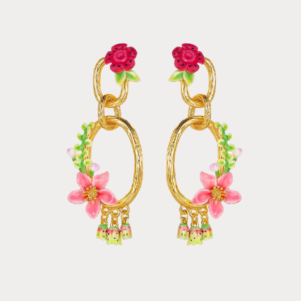 Tropical Blossom Dangle Earrings