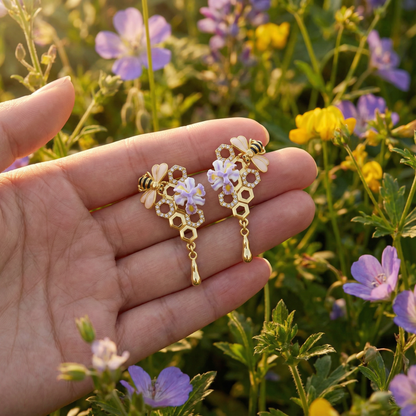 Honey Bee Drop Earrings
