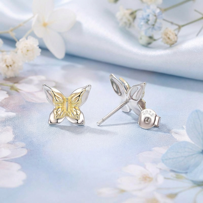 Silver Butterfly Stud Earrings