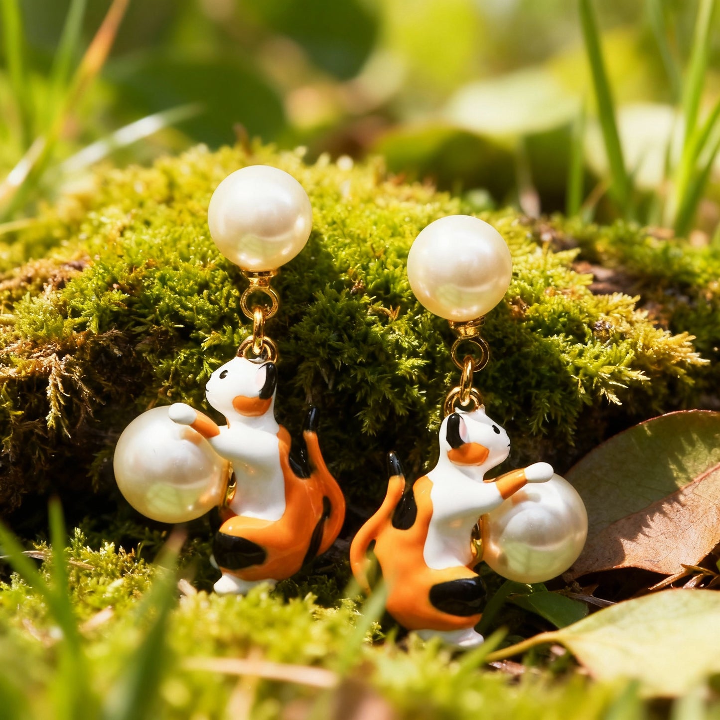 Calico Kitten Earrings