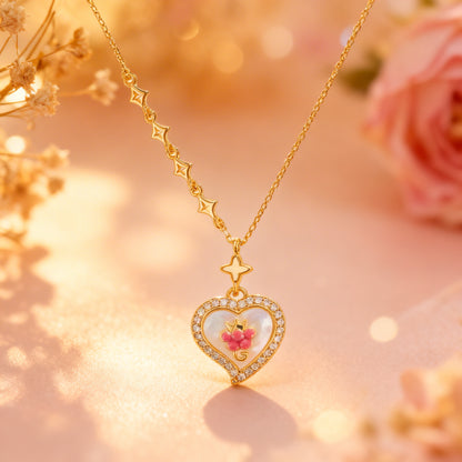 Grape Heart Halo Necklace