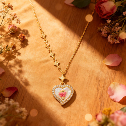 Grape Heart Halo Necklace