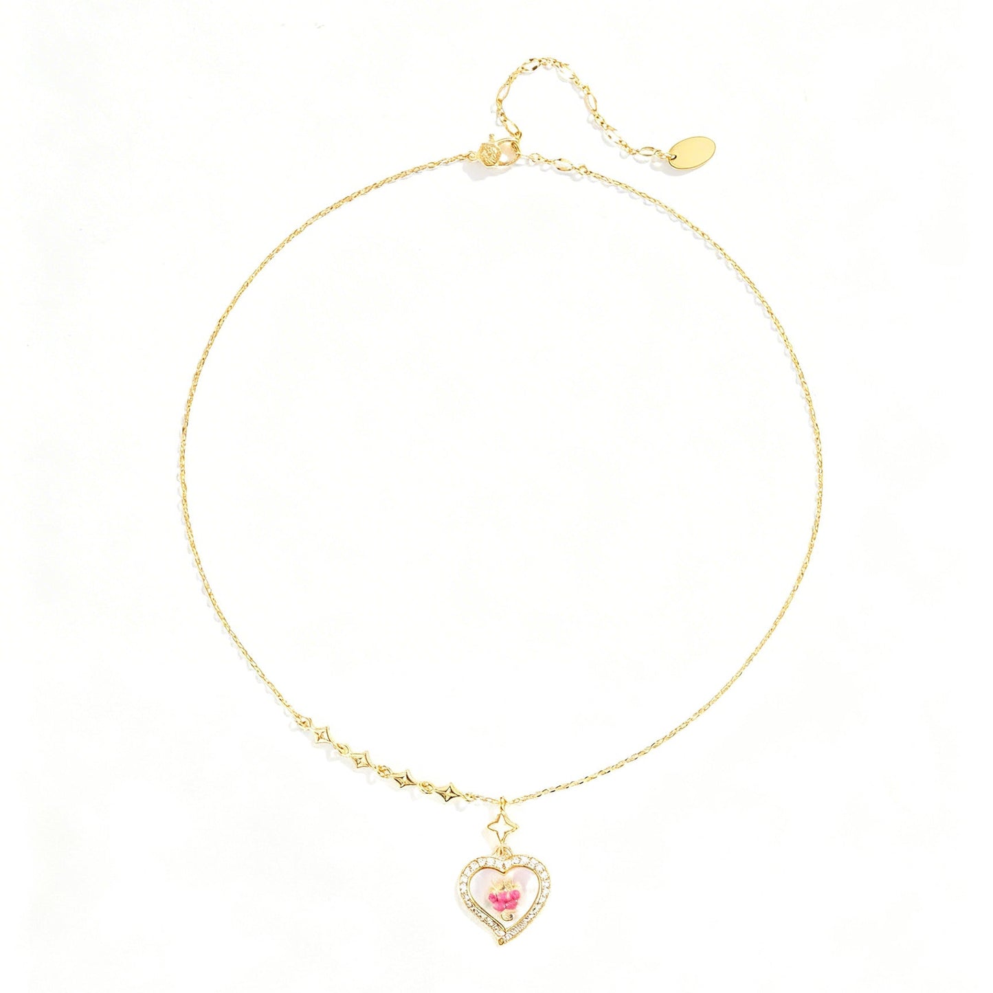 Grape Heart Halo Necklace