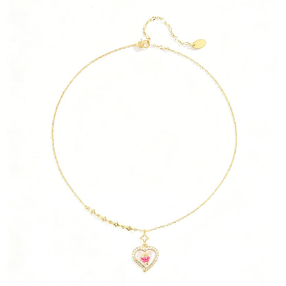 Grape Heart Halo Necklace