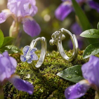 Purple Iris Earrings