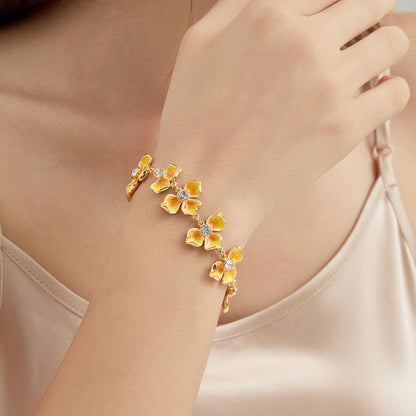 Golden Pansy Bracelet
