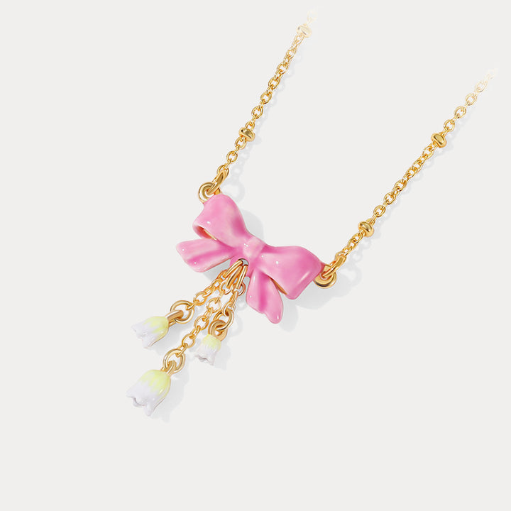 Lily Of The Valley Bowknot Necklace