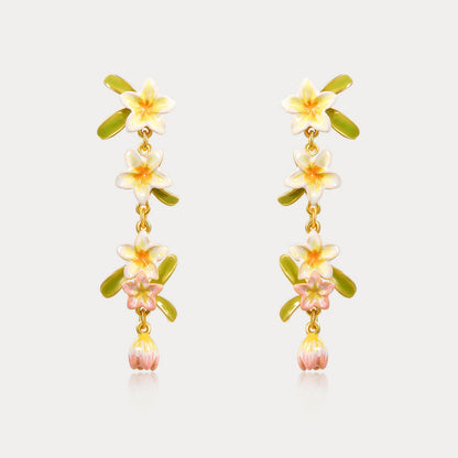 Plumeria Drop Earrings
