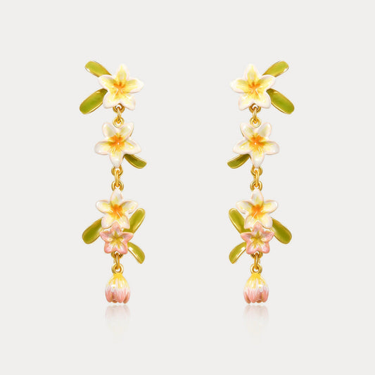 Plumeria Drop Earrings