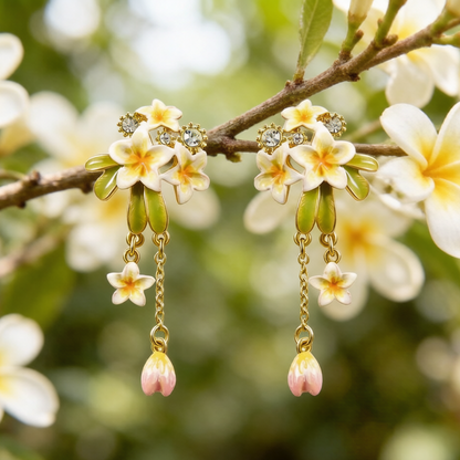 Plumeria Dangle Earrings