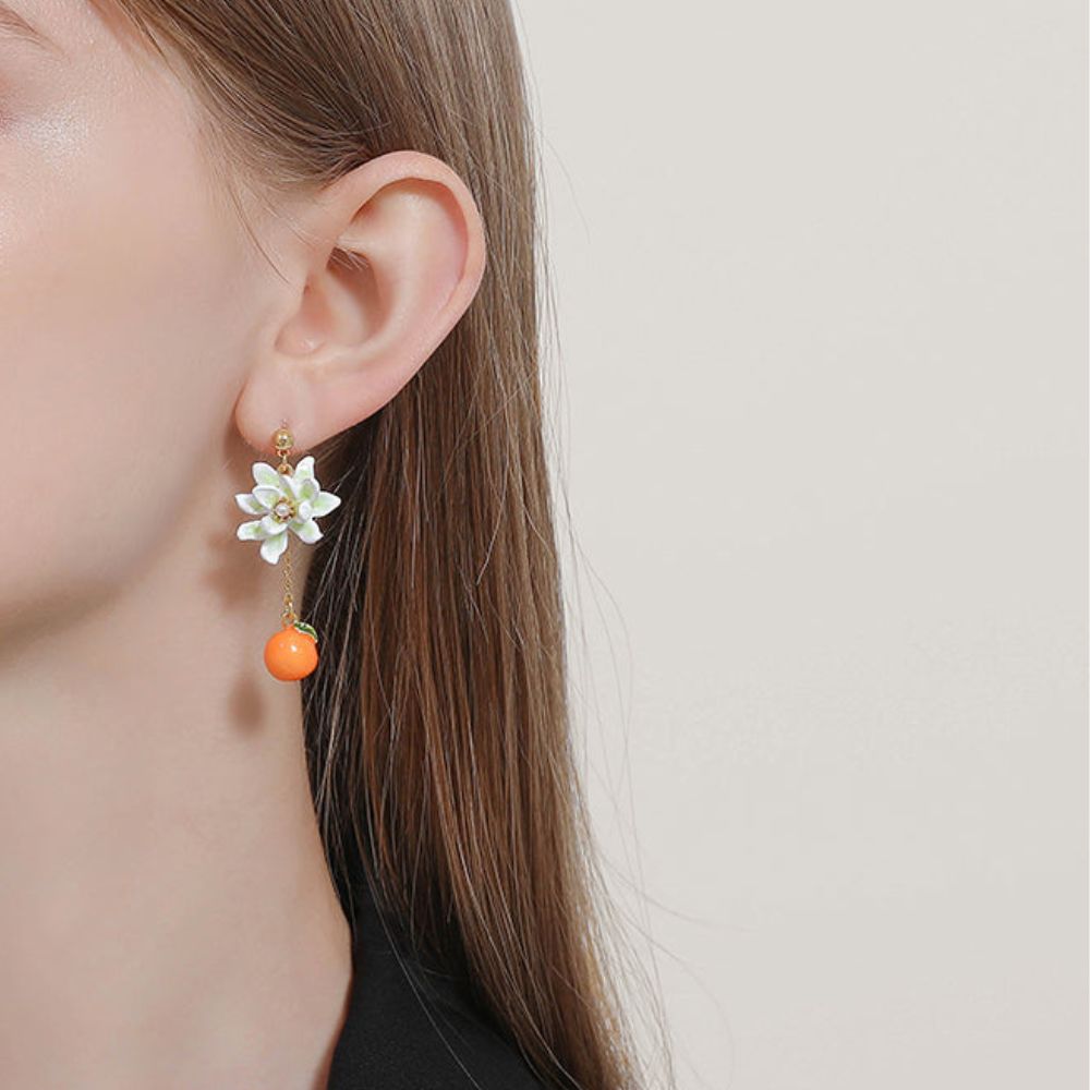 Orange Tassel Earrings