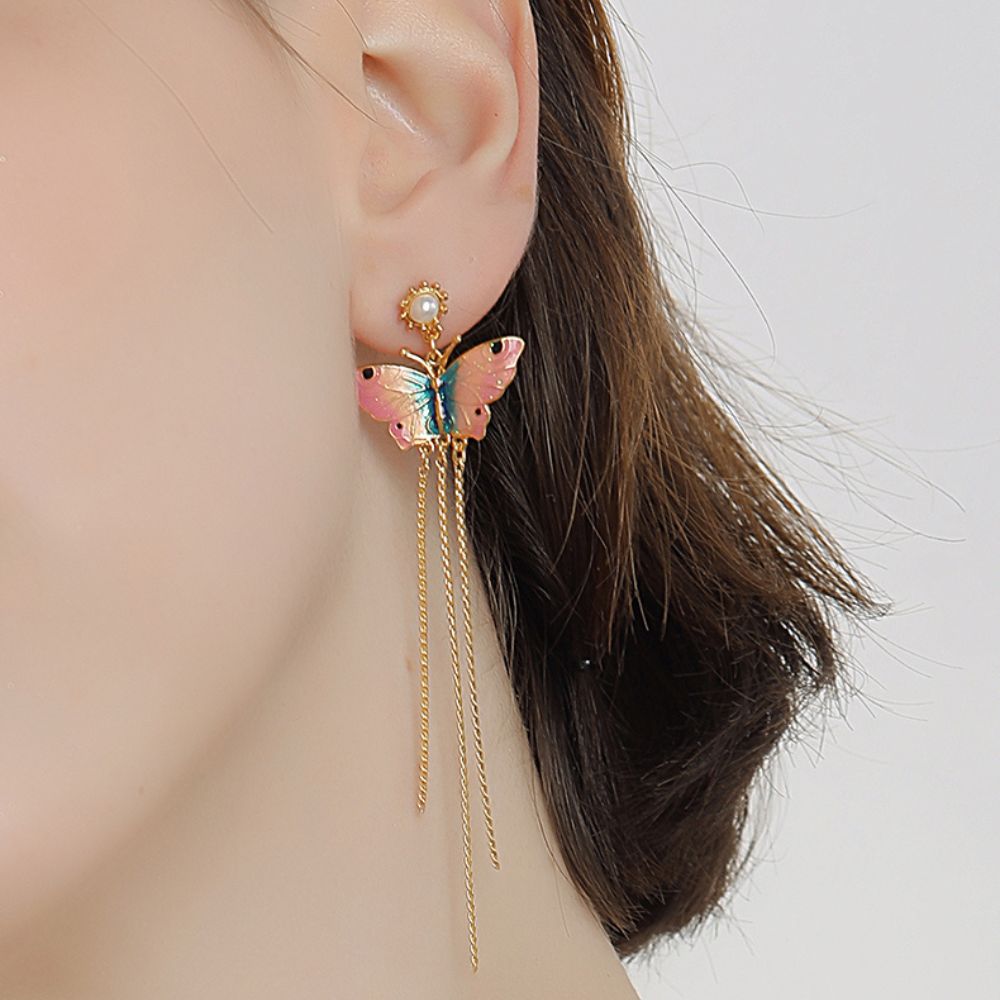 Fairy Butterfly Tassel Earrings