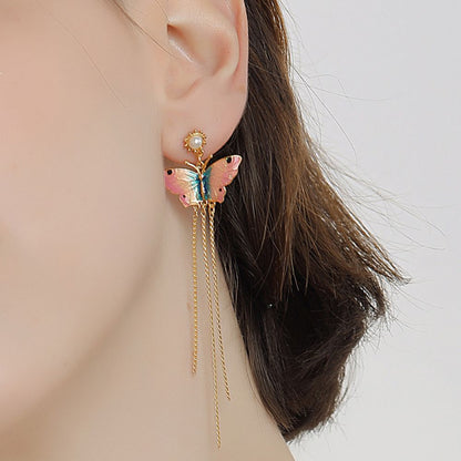 Fairy Butterfly Tassel Earrings