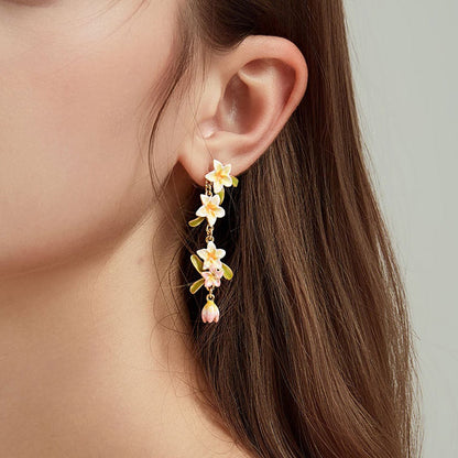 Plumeria Drop Earrings