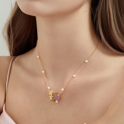 Plumeria Agate Necklace