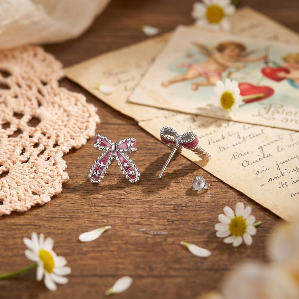 Christmas Bow Star Earrings