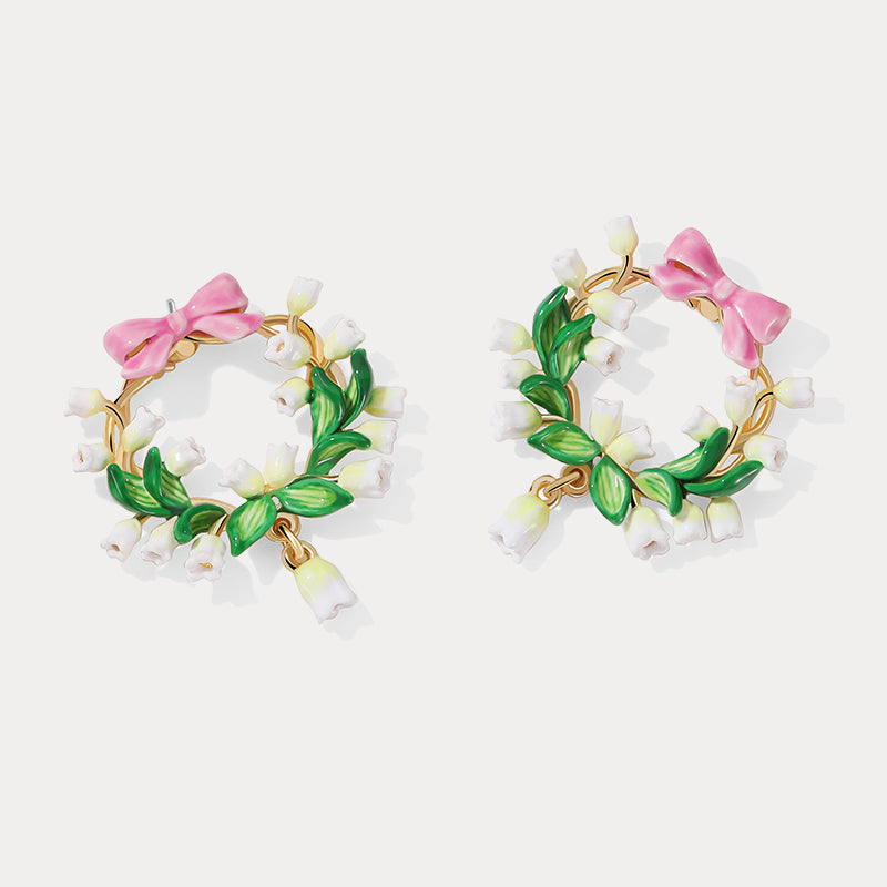 Lily Of The Valley Bowknot Earrings