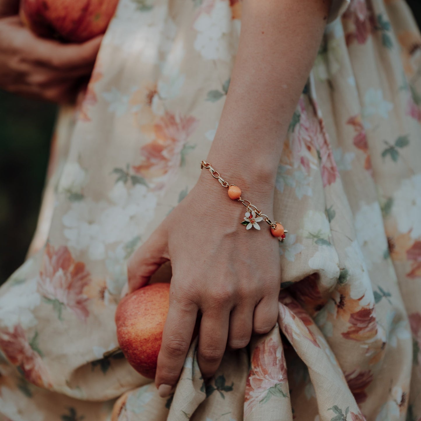 Orange Bracelet With Flowers