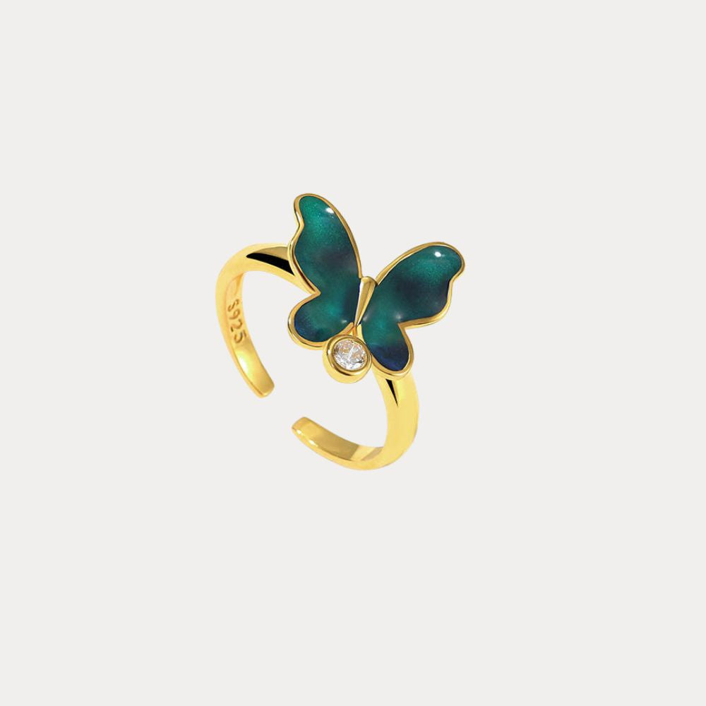 Thermochromic Butterfly Enamel Ring