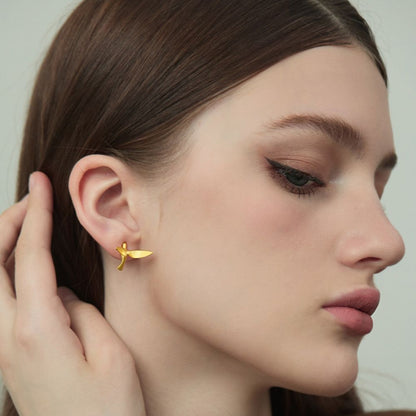 Gold Hummingbird Earrings