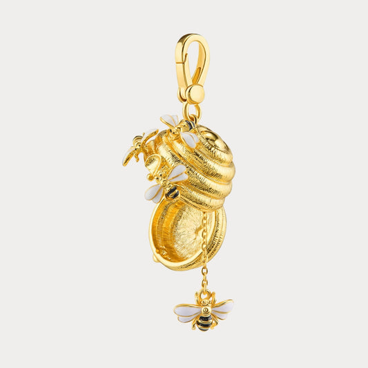 Golden Beehive Locket Charm