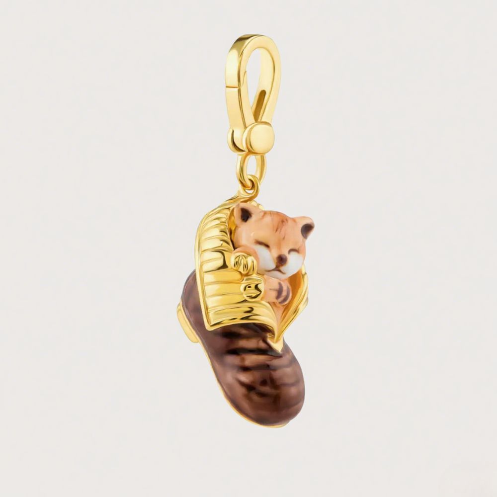 Sleeping Cat in Shoe Pendant