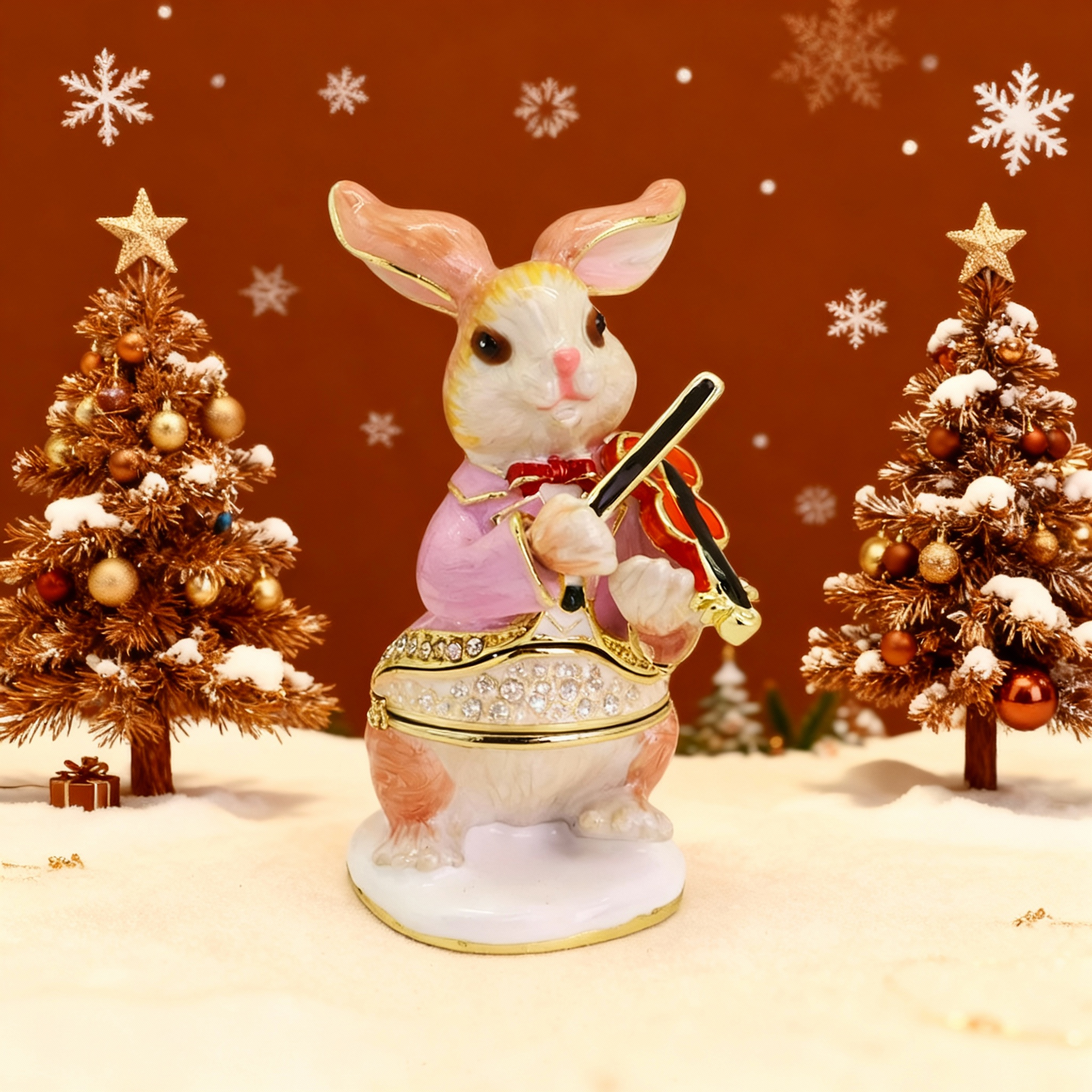 Violin Rabbit Trinket Box