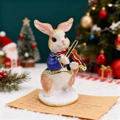 Violin Rabbit Trinket Box