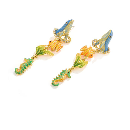 Whale Dangle Earrings