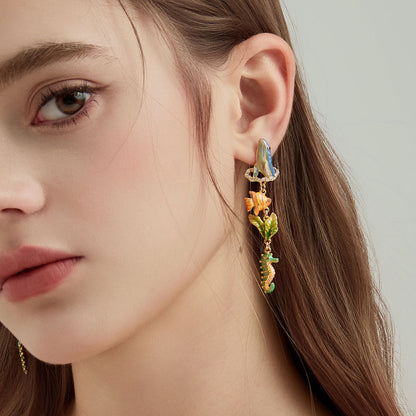 Whale Dangle Earrings