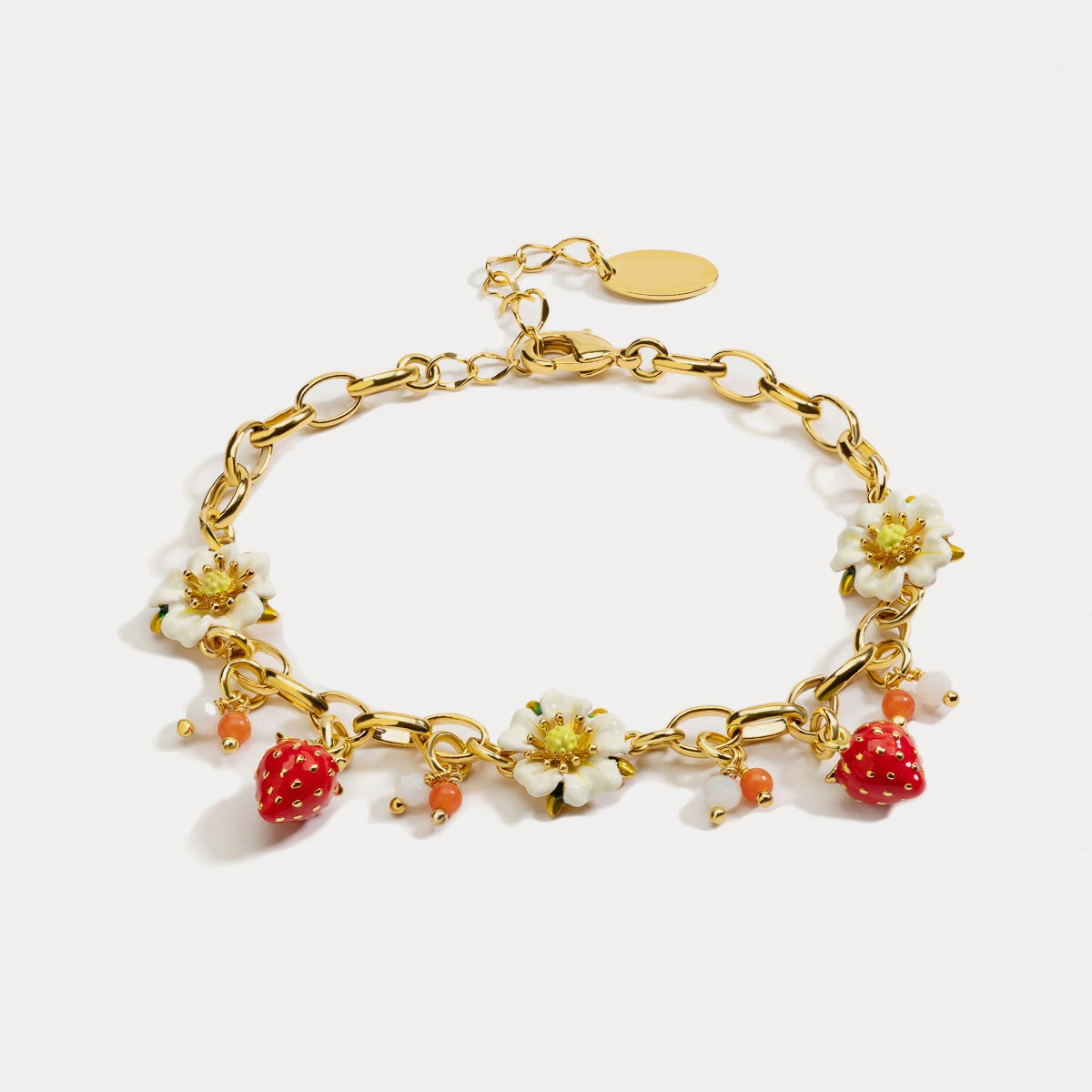 Strawberry Bracelet With Flower