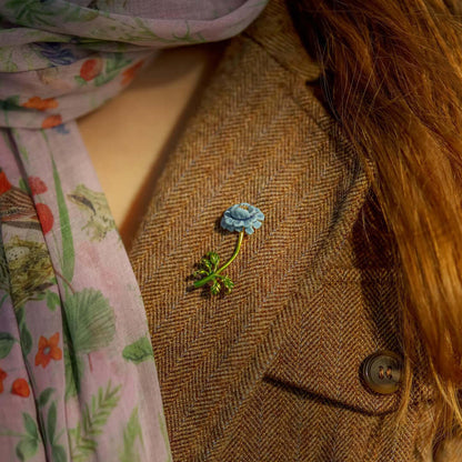 Blue Floral Brooch