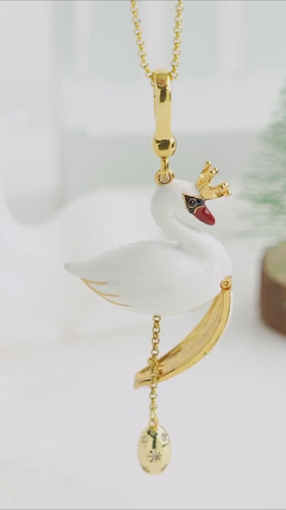 Royal Swan Locket Pendant