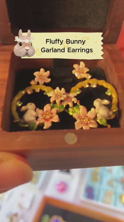Fluffy Bunny Garland Earrings