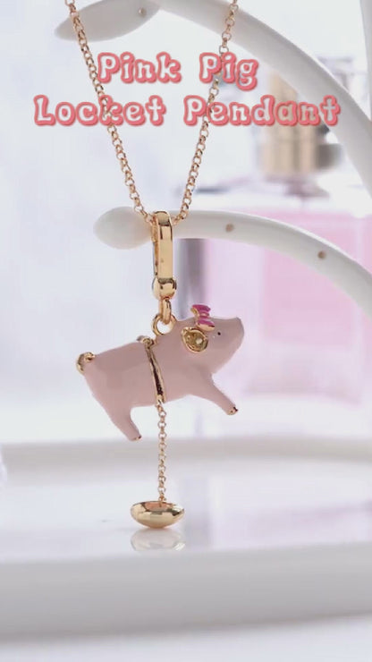 Pink Pig Locket Pendant