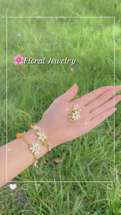 Orange Blossom Bracelet With Pearl