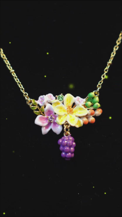 Sweet Grape Flower Necklace